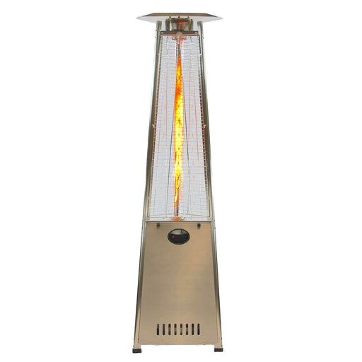 Natural Gas Pyramid Patio Heater - Stainless Steel - Full View
