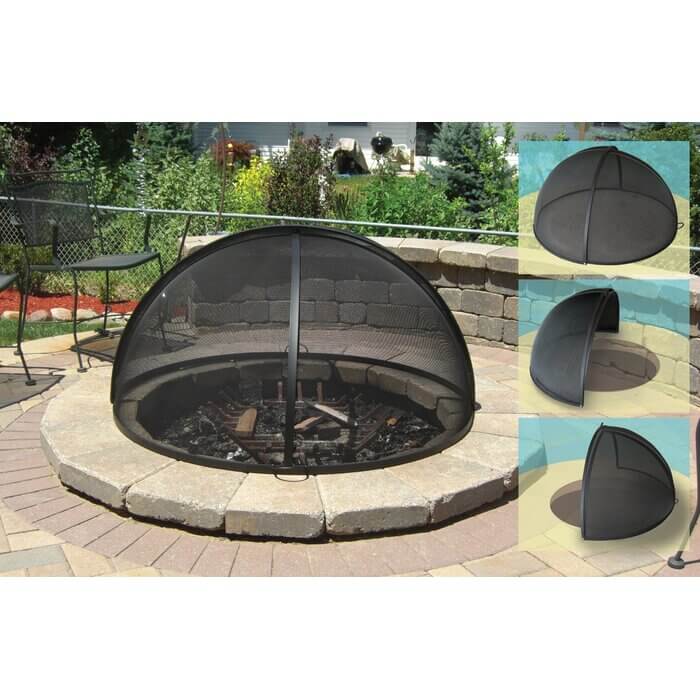 Fire Masterpoint Fire Pit Screen with Pivot Model in Carbon Steel | Master Flame