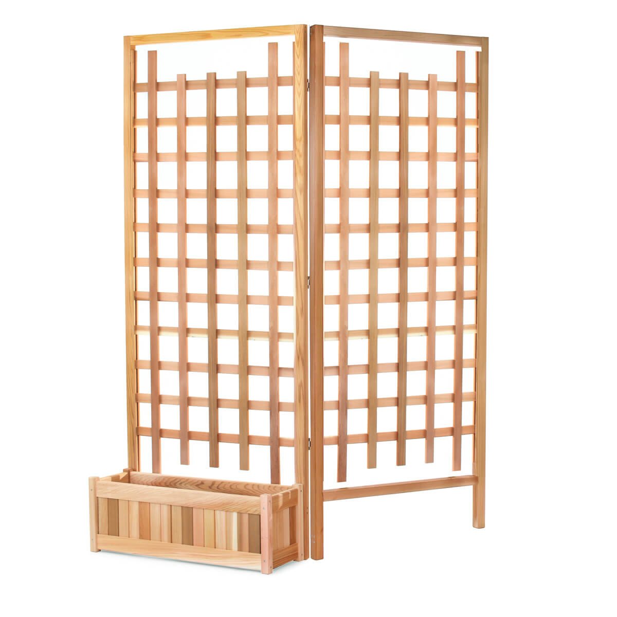 portable trellis planter Planter Box with Trellis Privacy Screens Set