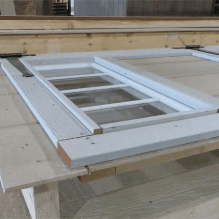 Pre-hung single door for easy installation.