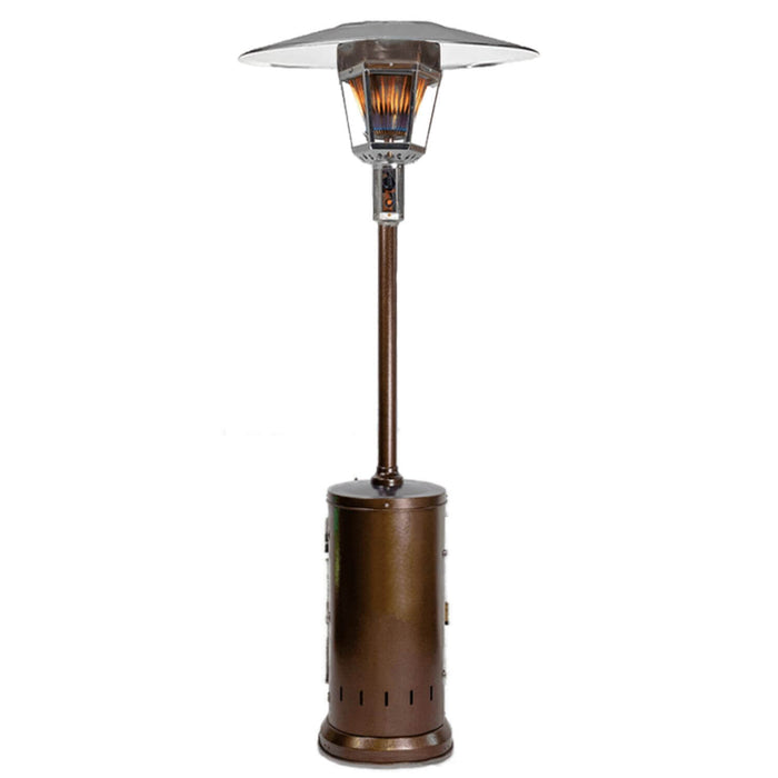 Natural Gas Real Flame Patio Heater - Antique Bronze - Full View