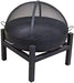 Round-Fire-Pit-Bowl-With-Four-Leg-Base-Square-and-Grate-with-Carbon-Steel-Dome-Screen