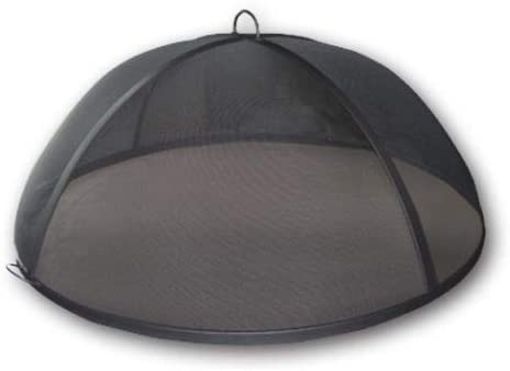 Round-Fire-Pit-Bowl-With-Four-Leg-Base-Square-and-Grate-with-Carbon-Steel-Dome-Screen-Cover