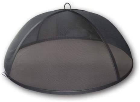 Round-Fire-Pit-Bowl-with-Black-Swan-Base-and-Grate-with-Carbon-Steel-Dome-Screen-1