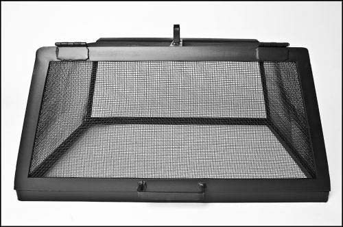 Master Flame Fire Pit Screen With Hinged Access, Carbon Steel - Side View