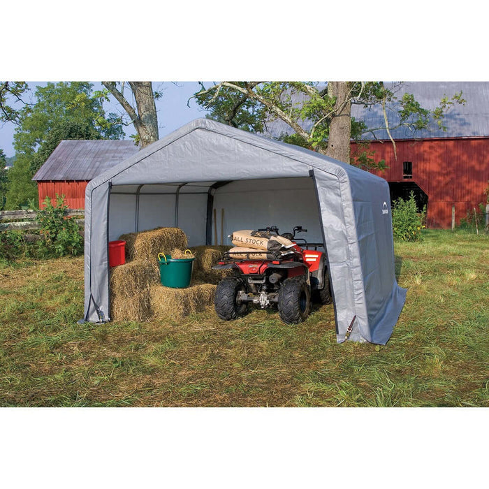 ShelterLogic 12'×12'×8' Shed-In-A-Box Peak Style Storage Shed in Grey