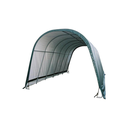 ShelterLogic 13x24x10 Round Style Run-In Shelter in Green - Front View