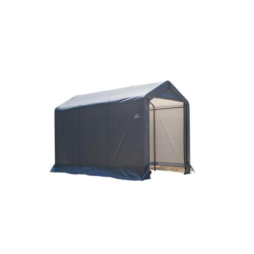 ShelterLogic Shed-In-A-Box 6×10×6'6" Peak Style Storage Shed in Grey - Full View