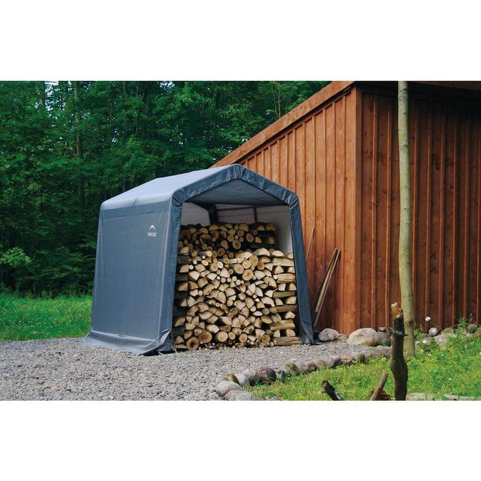 ShelterLogic Shed-In-A-Box 8×8×8 Grey Peak Style Storage Shed