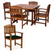 5-Piece Butterfly Extension Table Dining Chair Set - Full View Green