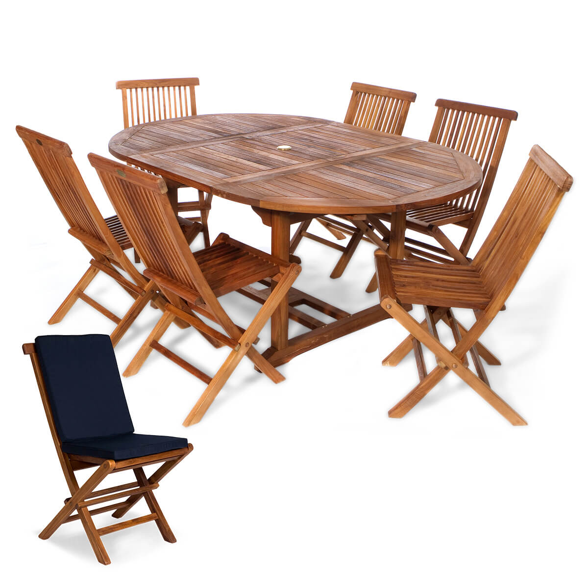 7pc Oval Folding Table & Chairs Set | Homestead CedarWorks