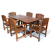7-Piece Twin Butterfly Leaf Teak Extension Table Dining Chair Set - Full View