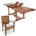 7-Piece Twin Butterfly Leaf Teak Extension Table Stacking Chair Set - Full View Royal White