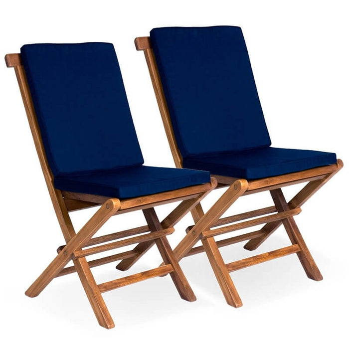 homestead cedarworks folding chair set blue