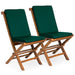 homestead cedarworks folding chair set tf22-2 green