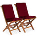 homestead cedarworks folding chair set tf22-2 red