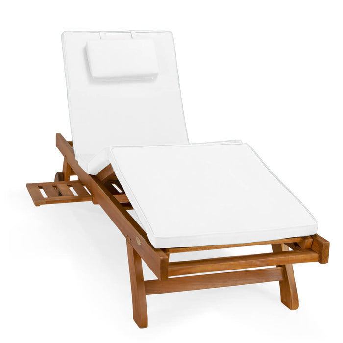 Multi-position Chaise Lounger - Front View White