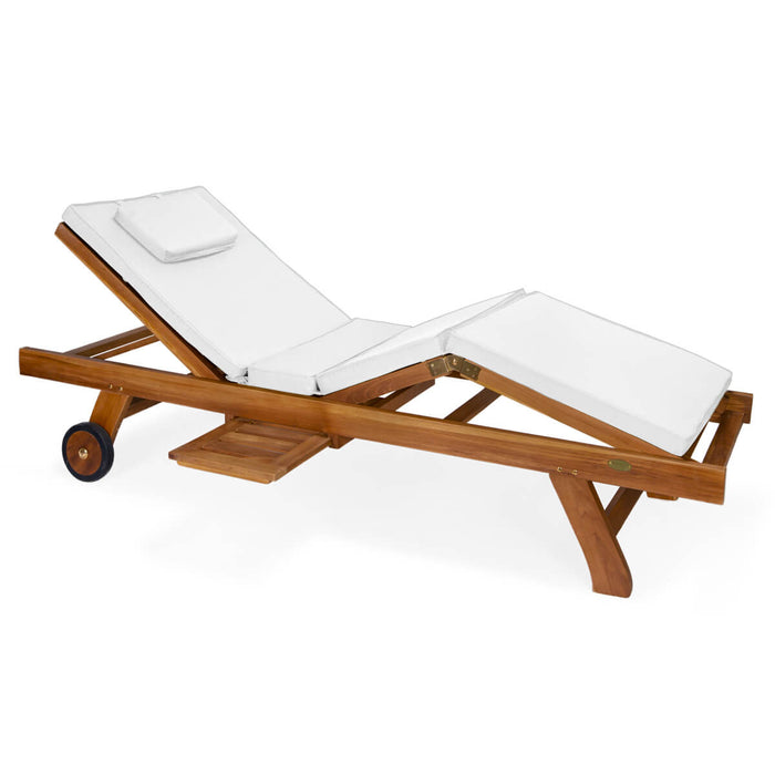 Multi-position Chaise Lounger - Full View White