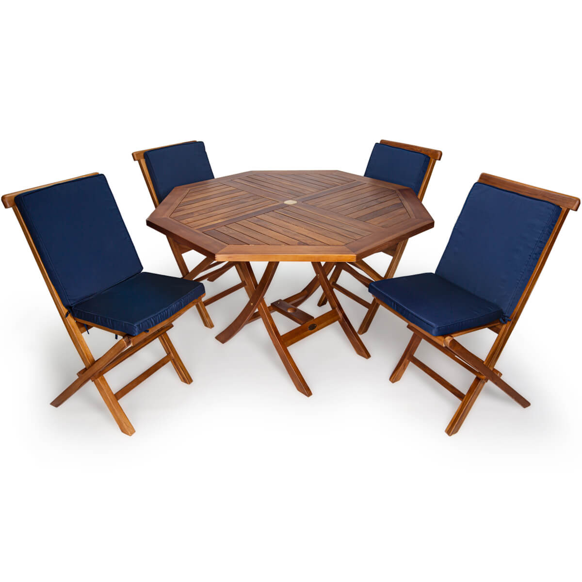 Teak octagonal garden table sales