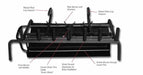 aspen industries master flame elite natural gas burner and log set red oak parts