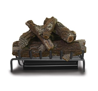 Master Flame Outdoor Stainless Steel See-Thru Burner with Aged Oak Log Set