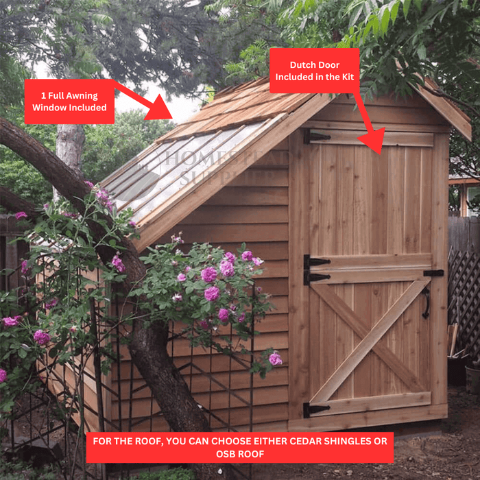 Cedarshed - Sunhouse Western Red Cedar Greenhouse - Labeled