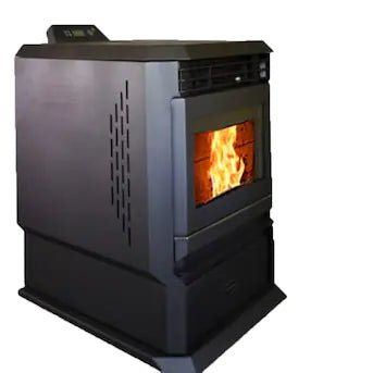 comfortbilt hp61 3000 sq. ft. charcoal pellet stove side