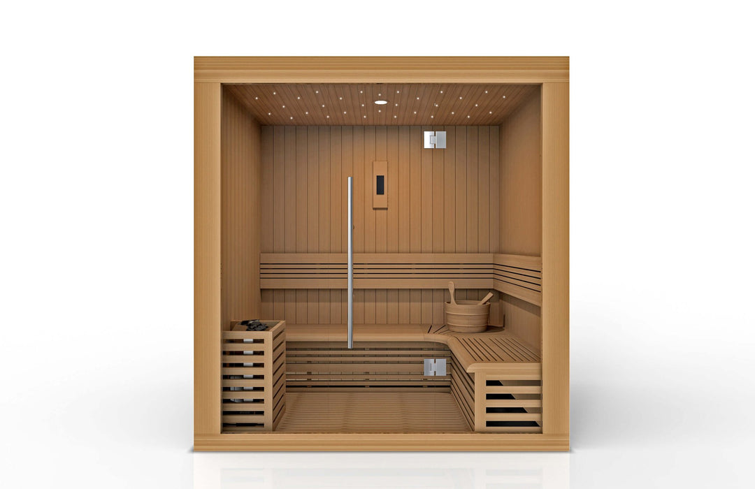 Golden Designs - Copenhagen Edition 3-Person Traditional Steam Sauna in Canadian Red Cedar - Inside View