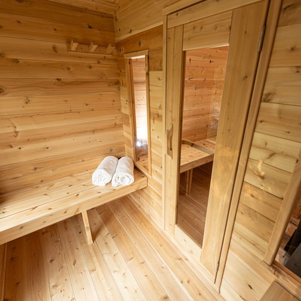 ct georgian cabin sauna with changeroom CTC88CW inside
