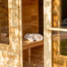 ct georgian cabin sauna with changeroom bench