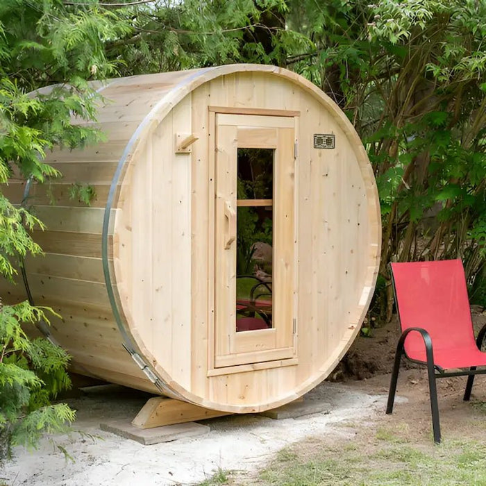 Dundalk - Canadian Timber Harmony Outdoor Barrel Sauna CTC22W - Fully Assembled