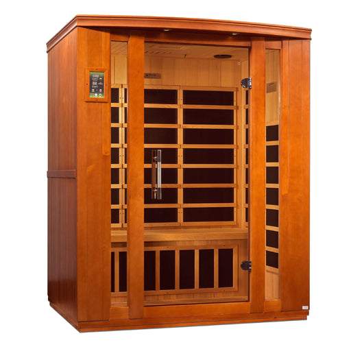 Golden Designs - Dynamic Bellagio 3-person FAR Infrared Sauna with Low EMF in Canadian Hemlock - Full View