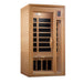 Golden Designs - Dynamic Geneva Elite 1-2-person FAR Infrared Sauna with Near Zero EMF in Canadian Hemlock - Full View