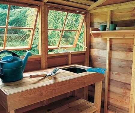 Gardener's Delight Gable Porch Storage Shed - Inside View