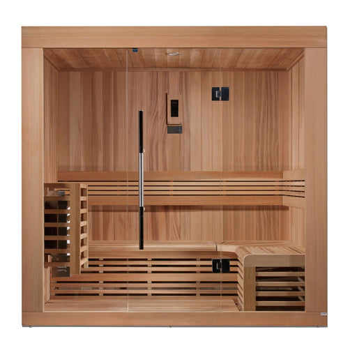 Golden Designs - Copenhagen Edition 3-Person Traditional Steam Sauna in Canadian Red Cedar - Front
