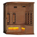 Golden Designs - Reserve Edition 3-Person Corner Full Spectrum Infrared Sauna with Near Zero EMF with Himalayan Salt Bar - Inside View