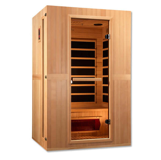 Golden Designs - Maxxus Serenity 2-Person FAR Infrared Sauna with Low EMF in Canadian Hemlock - Full View
