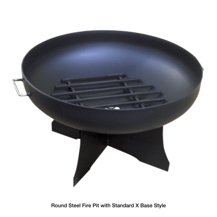 Master Flame Round Fire Pit Bowl with Standard X Base and Grate