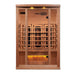 Golden Designs - Reserve Edition 2-Person Full Spectrum Infrared Sauna with Near Zero EMF with Himalayan Salt Bar in Canadian Hemlock - Front View