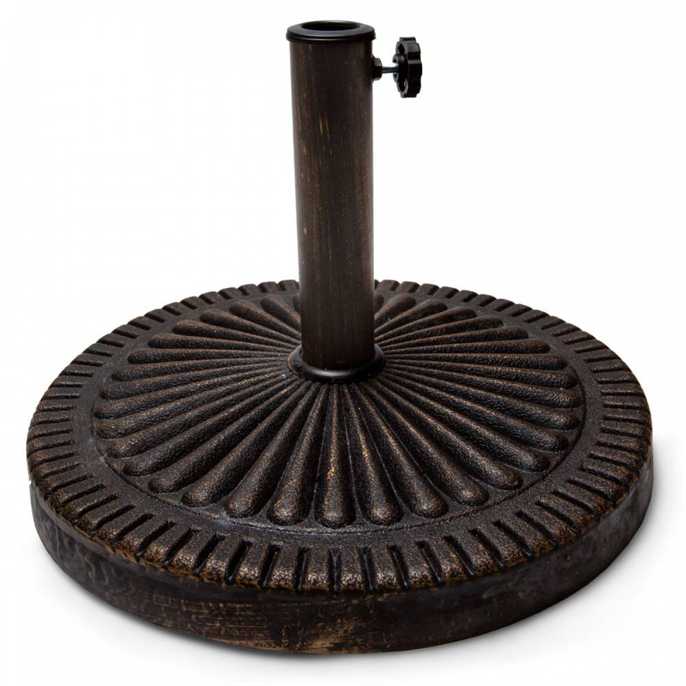 ikayaa 19.8lb cast iron patio garden umbrella base stand Homestead CedarWorks Resin Coated Iron Base Umbrella Stand