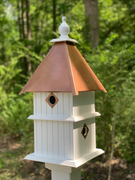 hammered copper birdstead birdhouse holly bird house