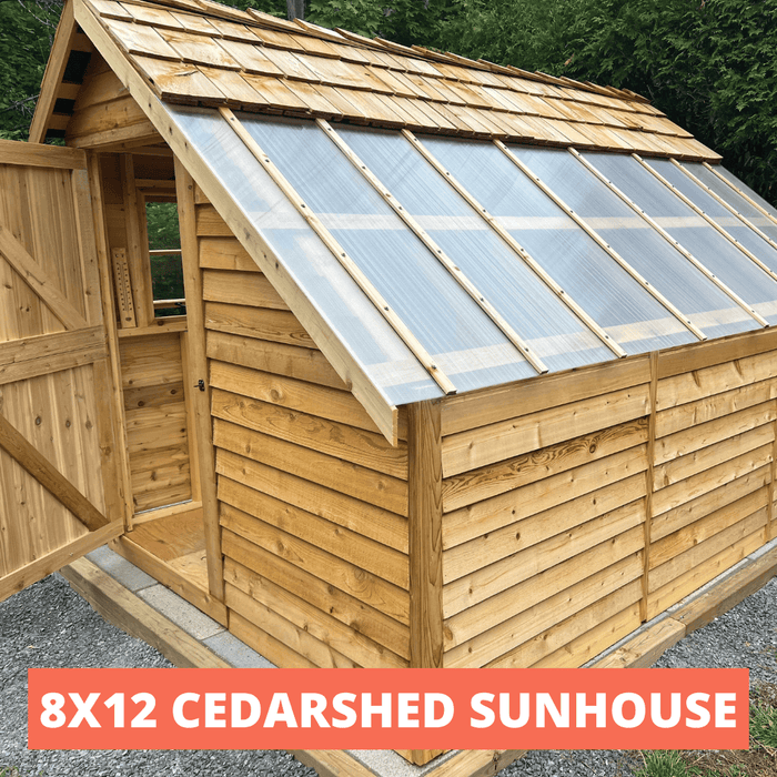 Cedarshed - 8x12 Sunhouse Cedar Greenhouse - Door Open